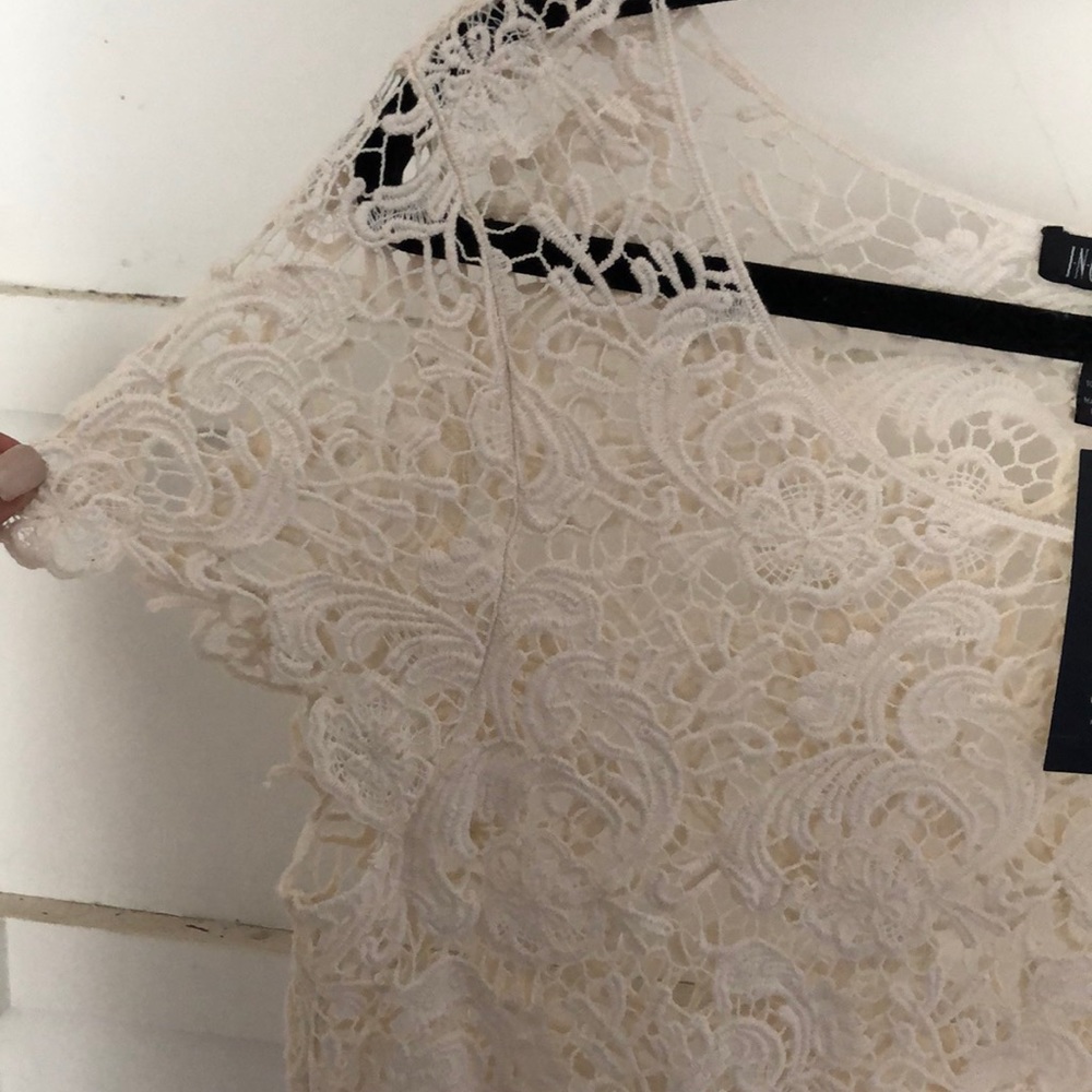 NWT. INC Medium Petite Doily Flower Pattern Shirt - Picture 5 of 5